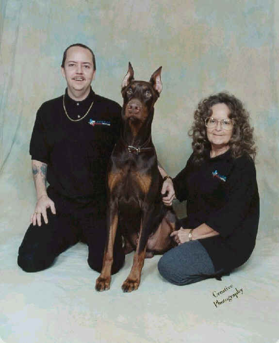 red doberman man